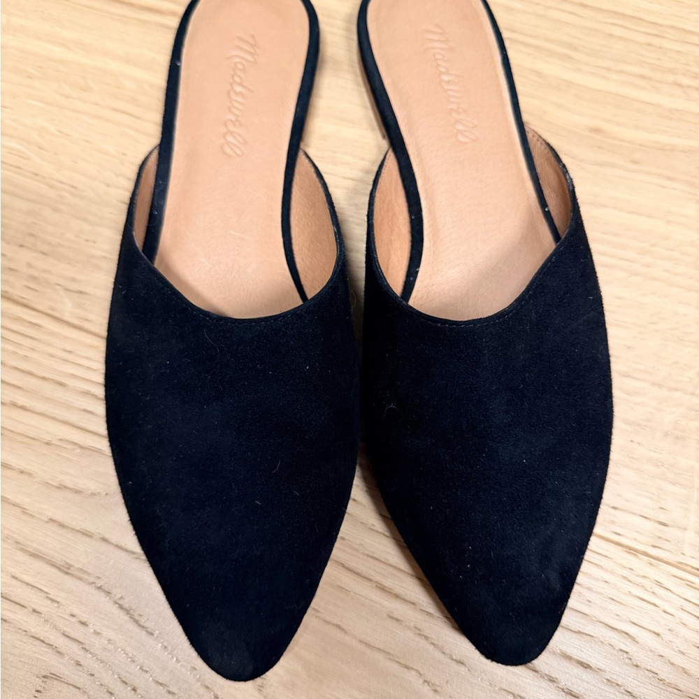 Madewell Black Pointed Toe Slip-On Mules